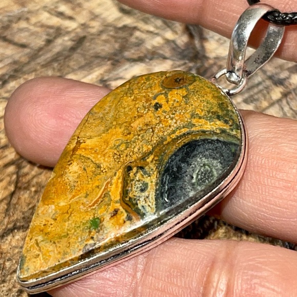 Bumblebee Jasper Pendant 2 1/4” - Picture 1 of 8